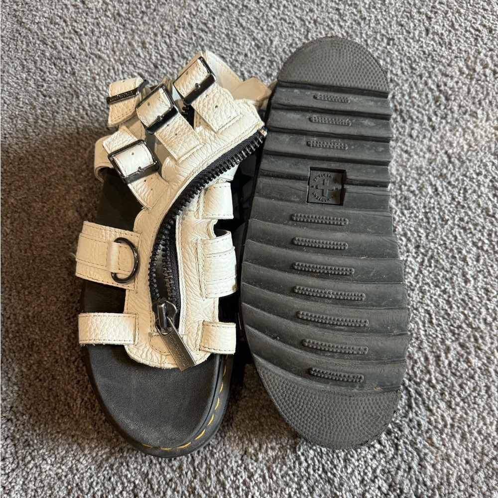 Dr. Martens White and Black Sandals
